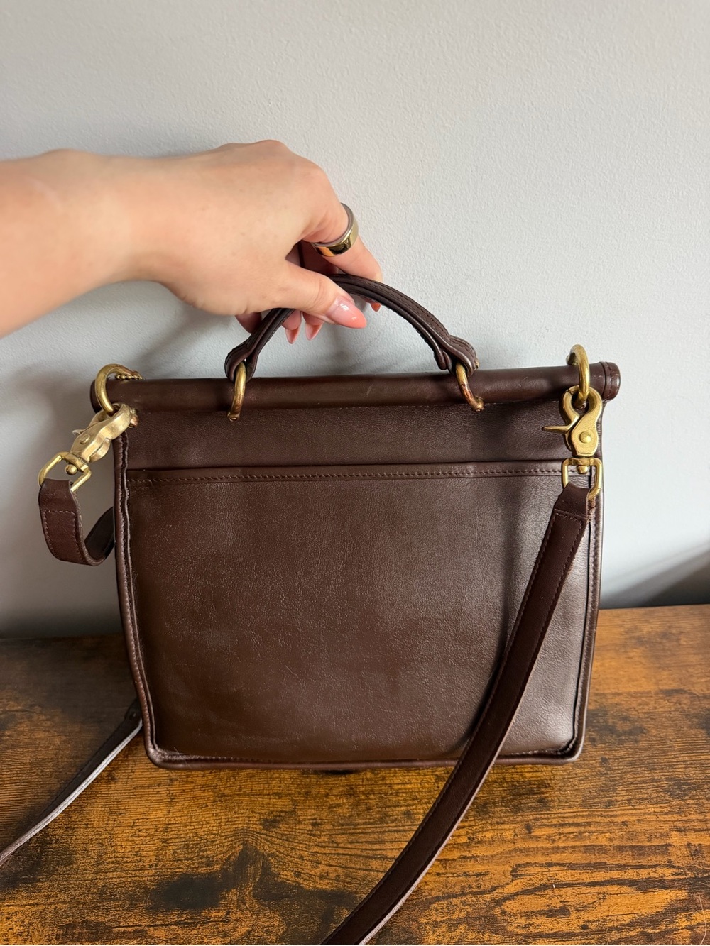 Vintage Coach Legacy Leather Briefcase Crossbody Bag Brown F7U-9927 - Picture 8 of 16
